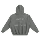 Move in Silence Fleece Boxy Hoodie – First Edition Grey -Oversized