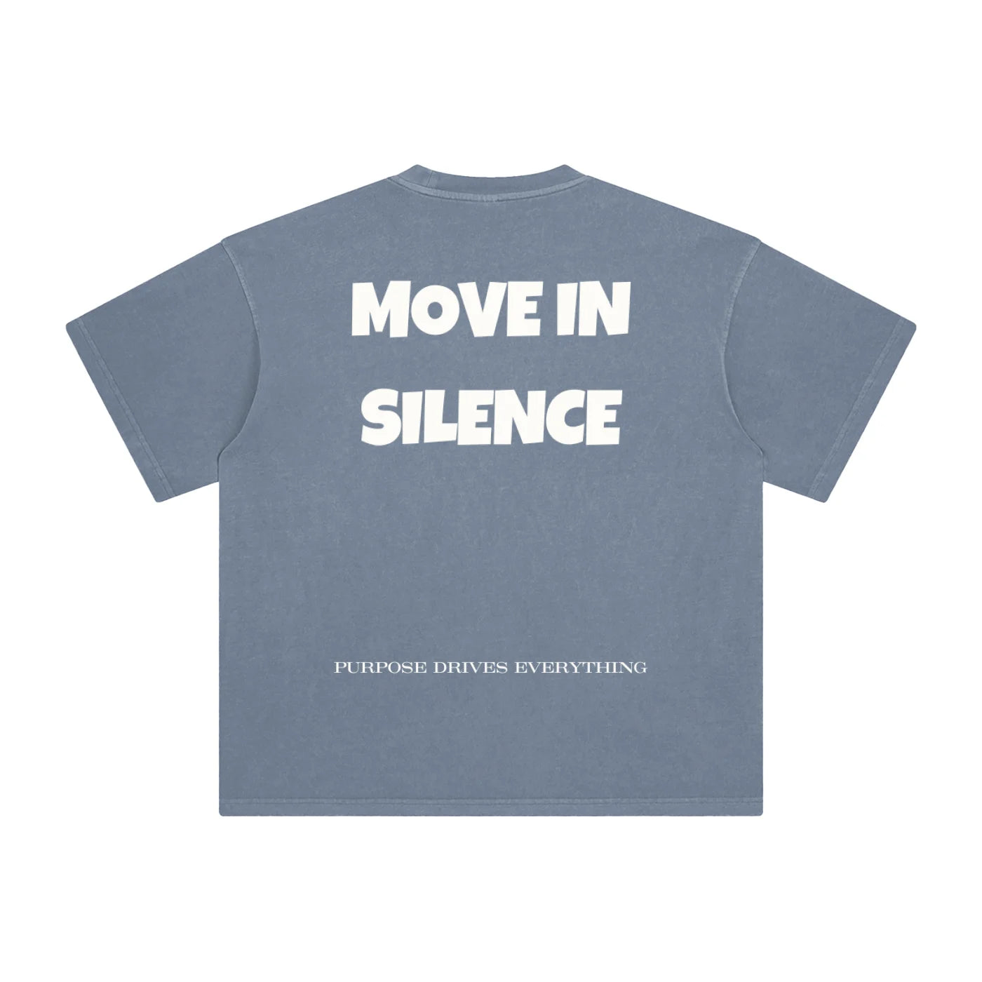 Move in Silence T-Shirt – First Edition – Grey Blue - Oversized