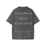 Fearless and Focused T-Shirt – Kids Edition – Washed Black - Oversized