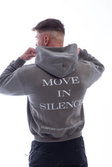 Move in Silence Fleece Boxy Hoodie – First Edition Grey -Oversized
