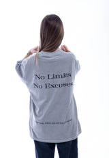 No Limits, No Excuses T-Shirt – Legacy Edition - Ash Grey - Oversized