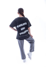 Fearless and Focused T-Shirt – Kids Edition – Washed Black - Oversized