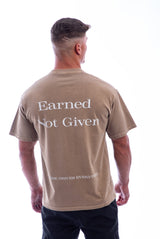 Earned Not Given T-Shirt – Legacy Edition – Stone Brown - Oversized