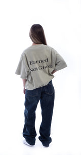 Earned Not Given T-Shirt – Legacy Edition – White Apricot - Oversized