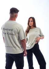 Earned Not Given T-Shirt – Legacy Edition – White Apricot - Oversized
