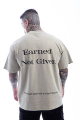 Earned Not Given T-Shirt – Legacy Edition – White Apricot - Oversized