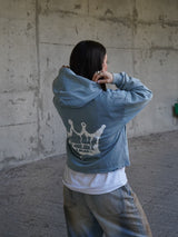 Legacy - Vintage Washed Cropped Hoodie - Blue