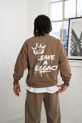 Leave a Legacy Vintage Washed Sweatshirt - Coffee