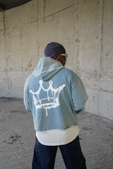 Legacy - Vintage Washed Cropped Hoodie - Blue