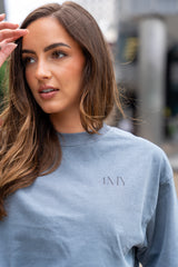 Move in Silence T-Shirt – First Edition – Grey Blue - Oversized