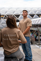 Earned Not Given T-Shirt – Legacy Edition – Stone Brown - Oversized