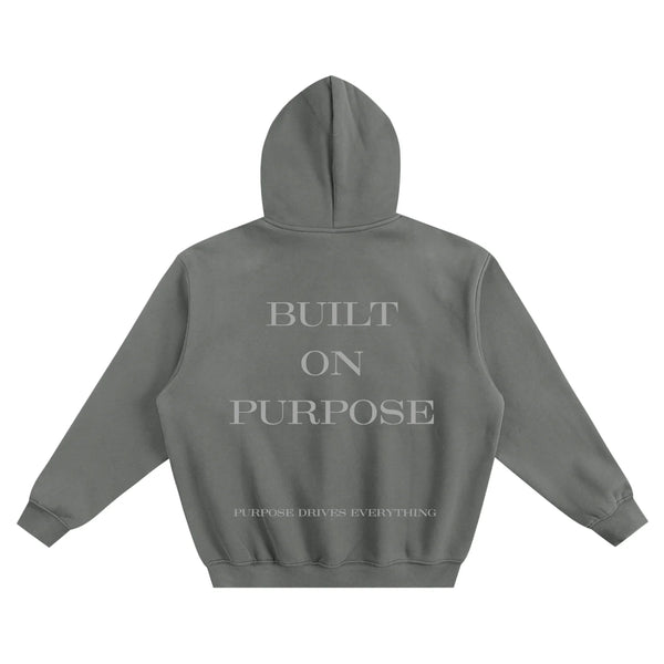 Built on Purpose Fleece Boxy Hoodie – First Edition Grey -Oversized