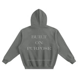 Built on Purpose Fleece Boxy Hoodie – First Edition Grey -Oversized