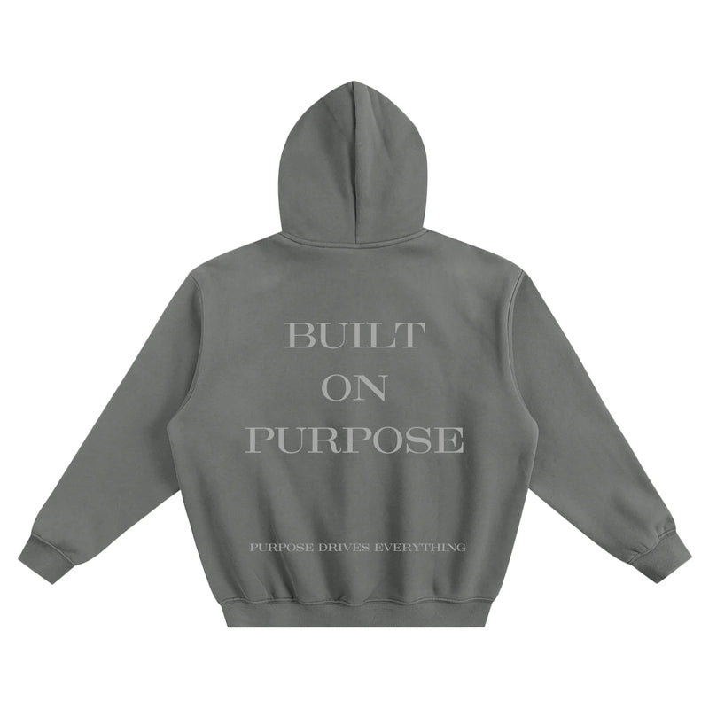 Built on Purpose Fleece Boxy Hoodie – First Edition Grey -Oversized