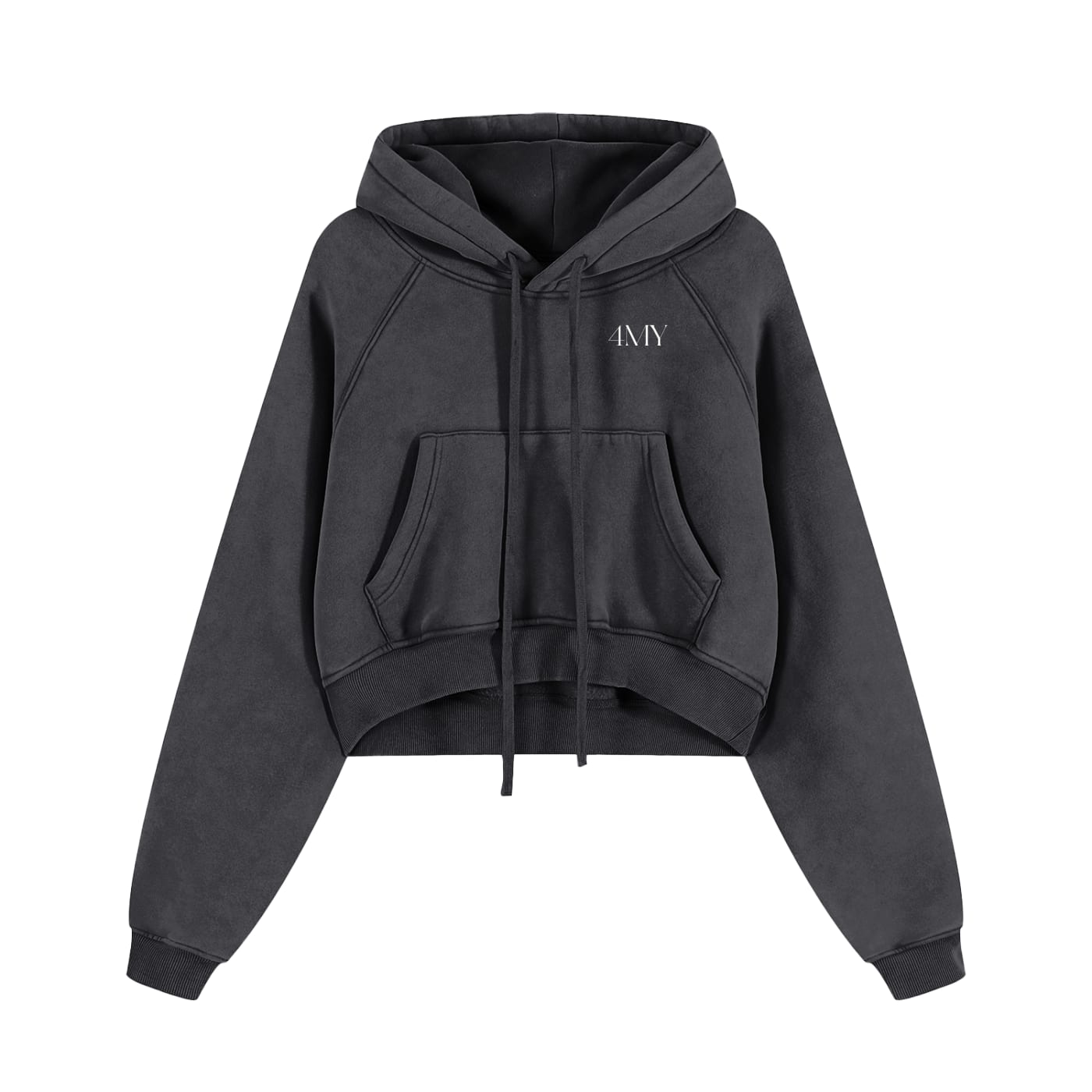 Fearless and Focused Womens Boxy Hoodie - Snow Washed Black