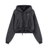 Fearless and Focused Womens Boxy Hoodie - Snow Washed Black -Oversized