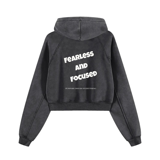 4My Fearless and Focused Boxy Hoodie – First Edition Snow Washed Black