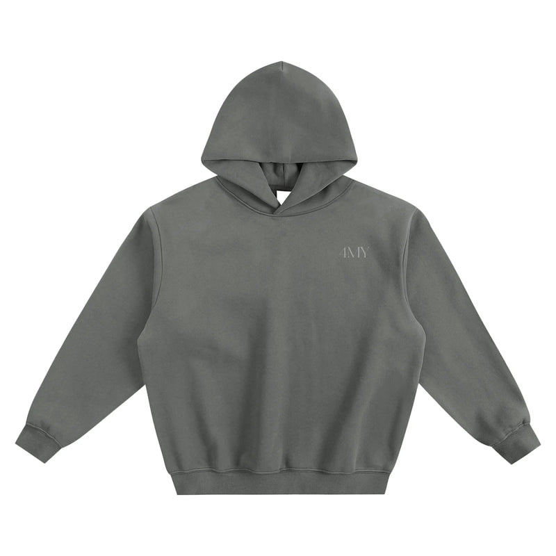 Move in Silence Fleece Boxy Hoodie – First Edition Grey -Oversized