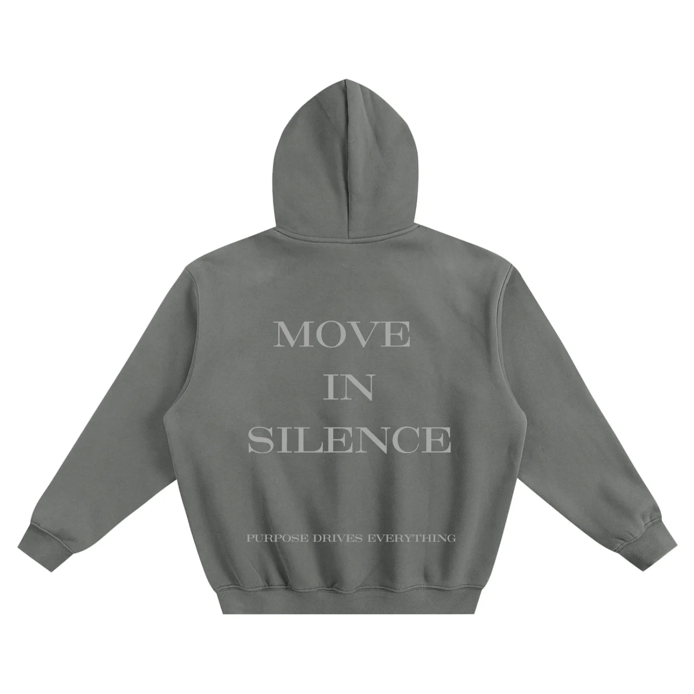 Move in Silence Fleece Boxy Hoodie – First Edition Grey