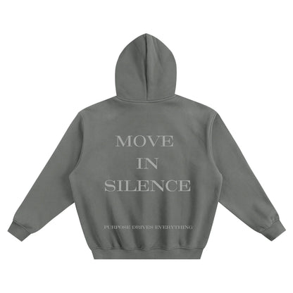 Move in Silence Fleece Boxy Hoodie – First Edition Grey