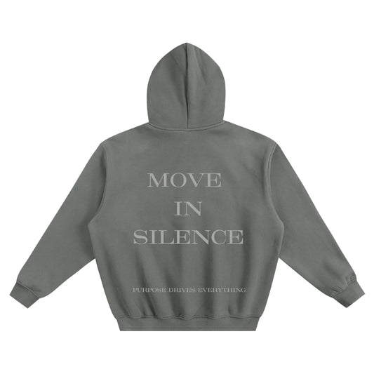 Move in Silence Fleece Boxy Hoodie – First Edition Grey