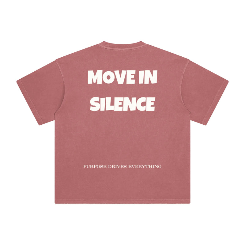 Move in Silence T-Shirt – First Edition – Brick Red - Oversized