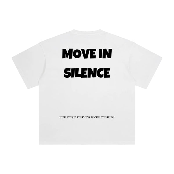 Move in Silence T-Shirt – First Edition - White - Oversized