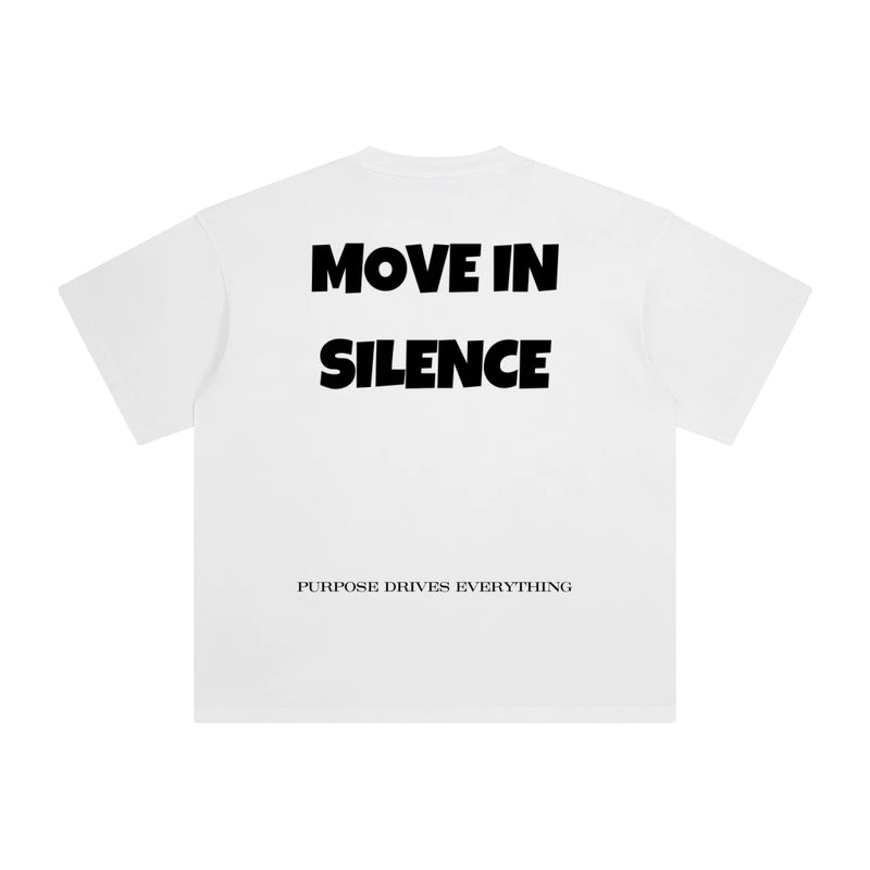 Move in Silence T-Shirt – First Edition - White - Oversized