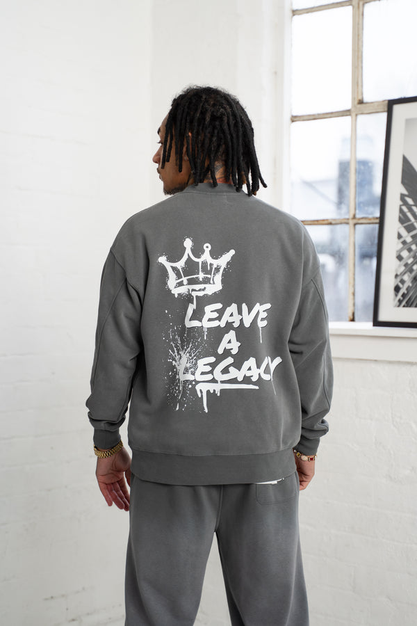 Leave a Legacy Vintage Washed Sweatshirt - Grey