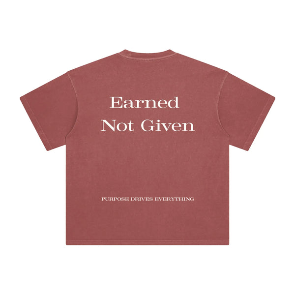 Earned Not Given T-Shirt – Legacy Edition – Brick Red - Oversized