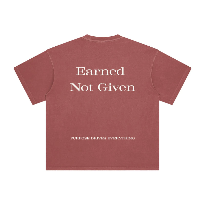 Earned Not Given T-Shirt – Legacy Edition – Brick Red - Oversized