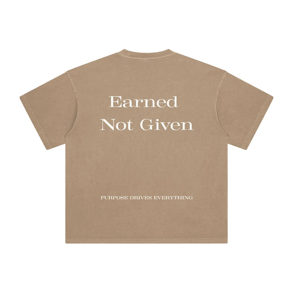 Earned Not Given T-Shirt – Legacy Edition – Stone Brown - Oversized