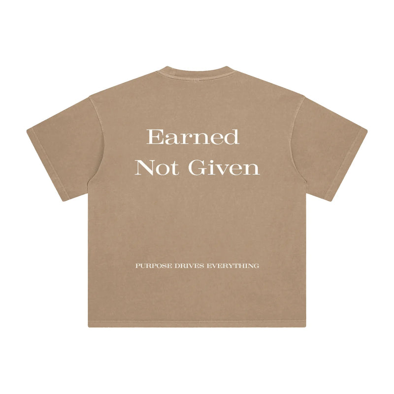 Earned Not Given T-Shirt – Legacy Edition – Stone Brown - Oversized