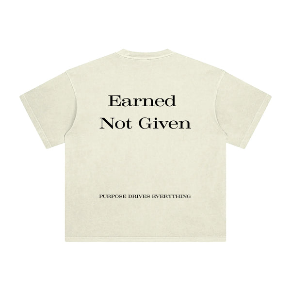 Earned Not Given T-Shirt – Legacy Edition – White Apricot - Oversized