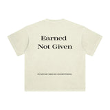 Earned Not Given T-Shirt – Legacy Edition – White Apricot - Oversized