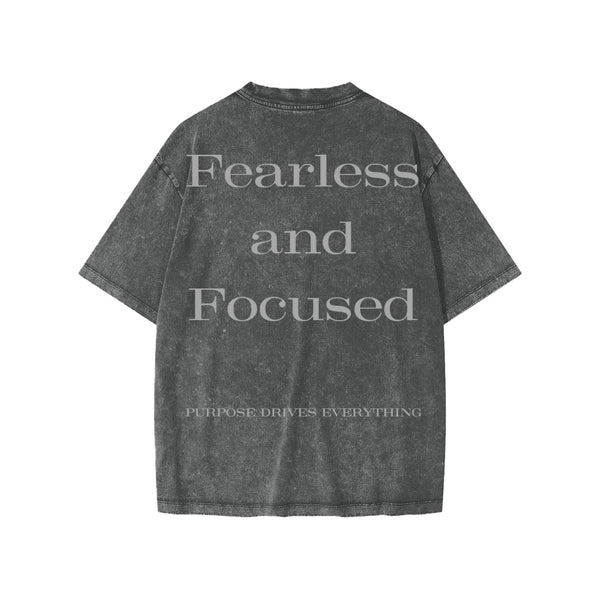 Fearless and Focused T-Shirt – Kids Edition – Washed Black - Oversized