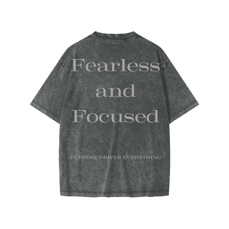 Fearless and Focused T-Shirt – Kids Edition – Washed Black - Oversized
