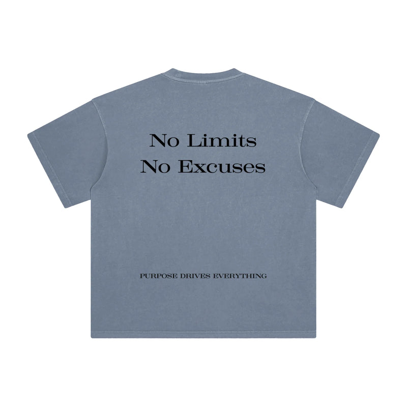 No Limits, No Excuses T-Shirt – Legacy Edition – Grey Blue - Oversized