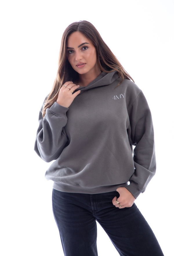 Move in Silence Fleece Boxy Hoodie – First Edition Grey -Oversized