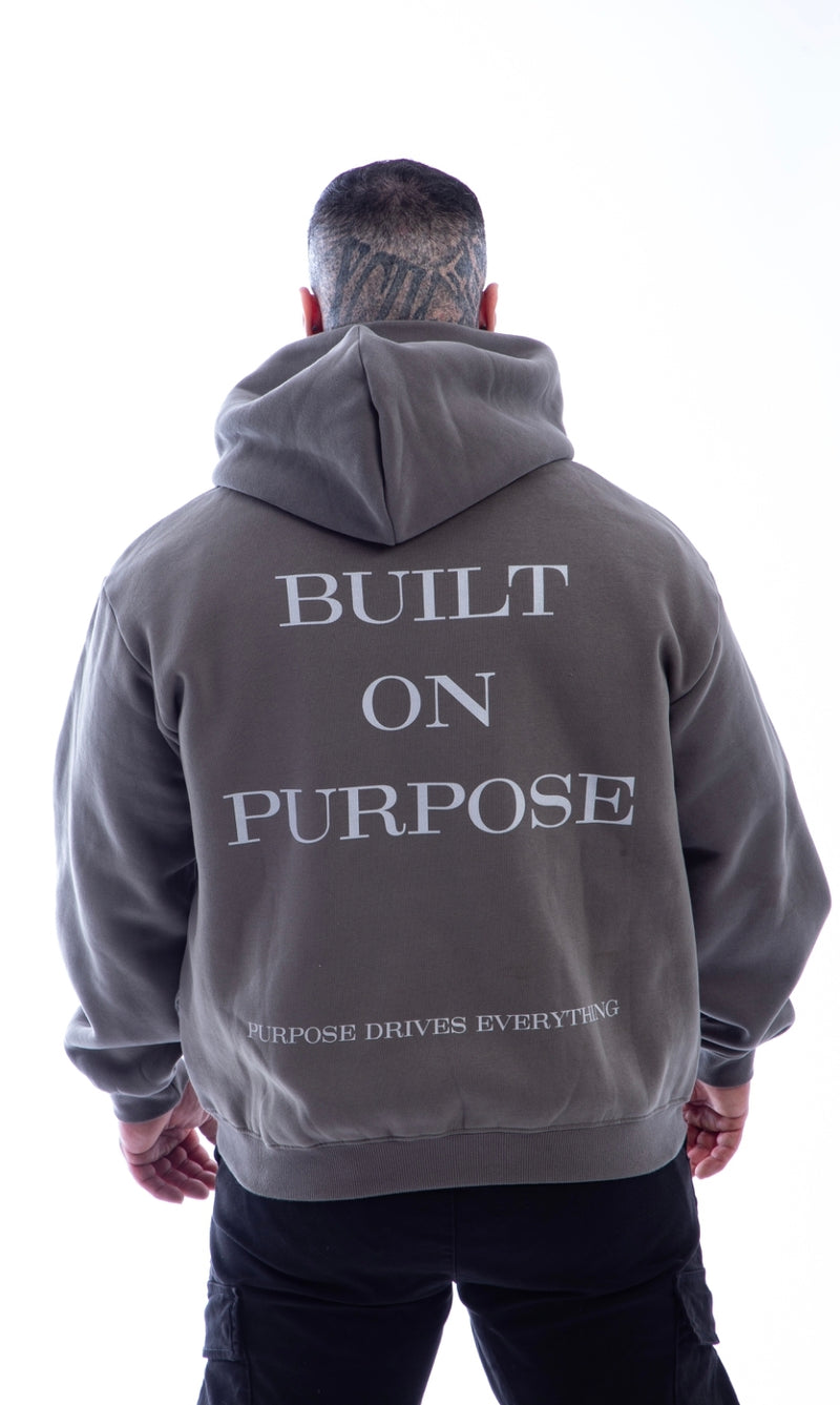 Built on Purpose Fleece Boxy Hoodie – First Edition Grey -Oversized