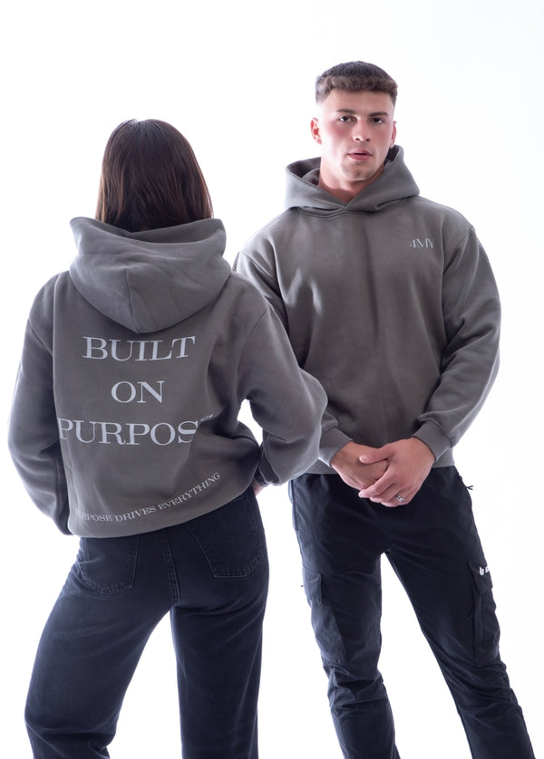 Built on Purpose Fleece Boxy Hoodie – First Edition Grey -Oversized