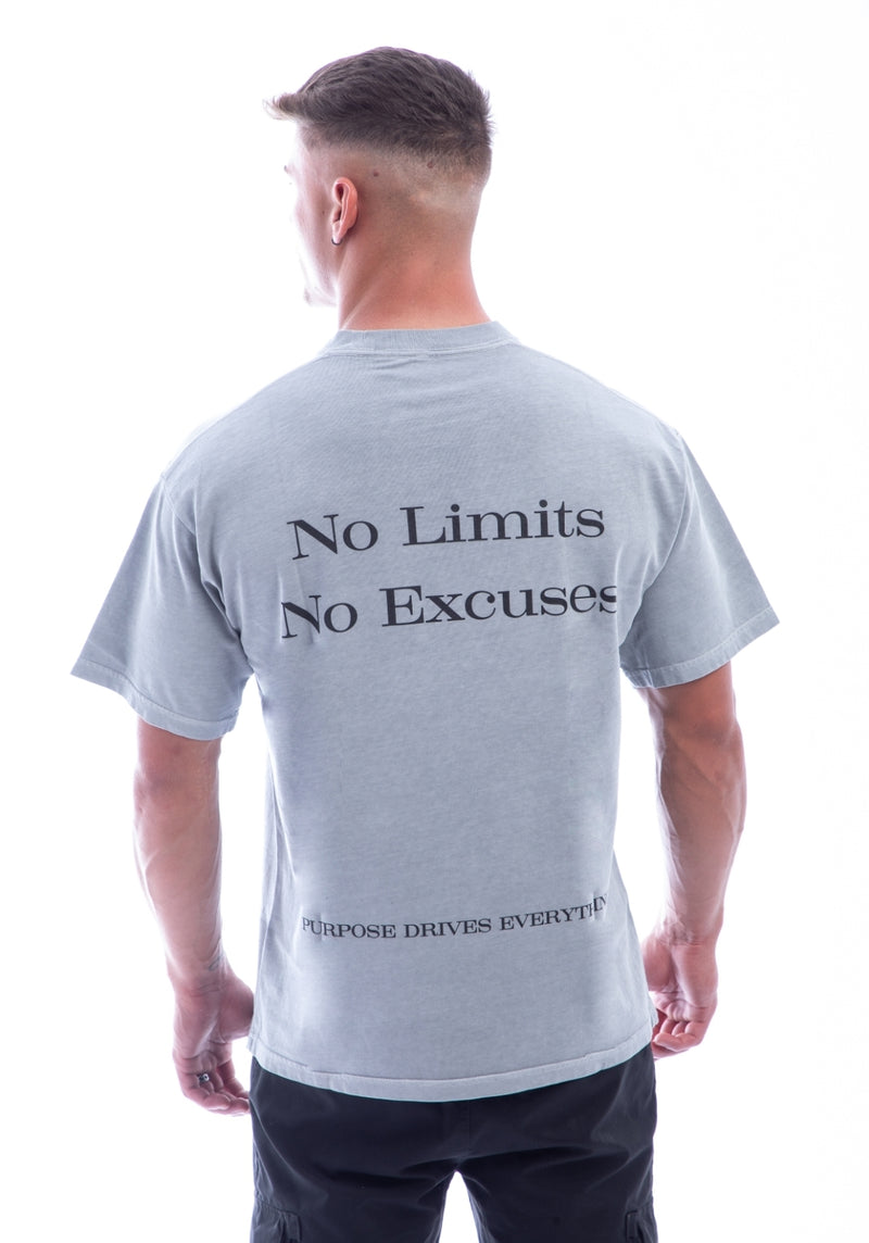 No Limits, No Excuses T-Shirt – Legacy Edition - Ash Grey - Oversized