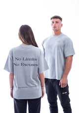 No Limits, No Excuses T-Shirt – Legacy Edition - Ash Grey - Oversized