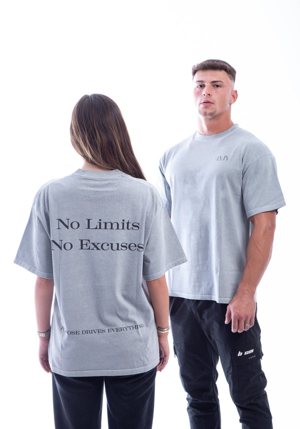 No Limits, No Excuses T-Shirt – Legacy Edition - Ash Grey - Oversized