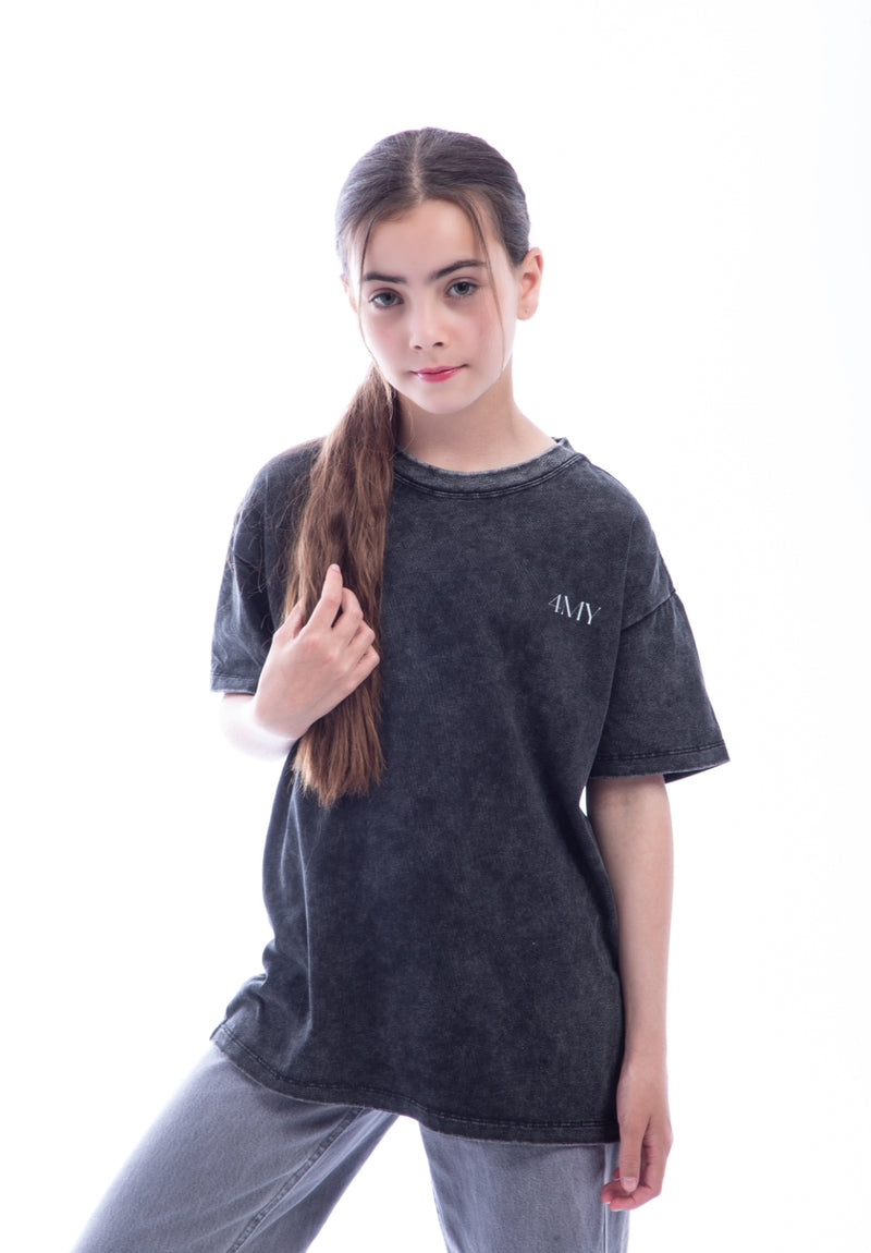 Fearless and Focused T-Shirt – Kids Edition – Washed Black - Oversized