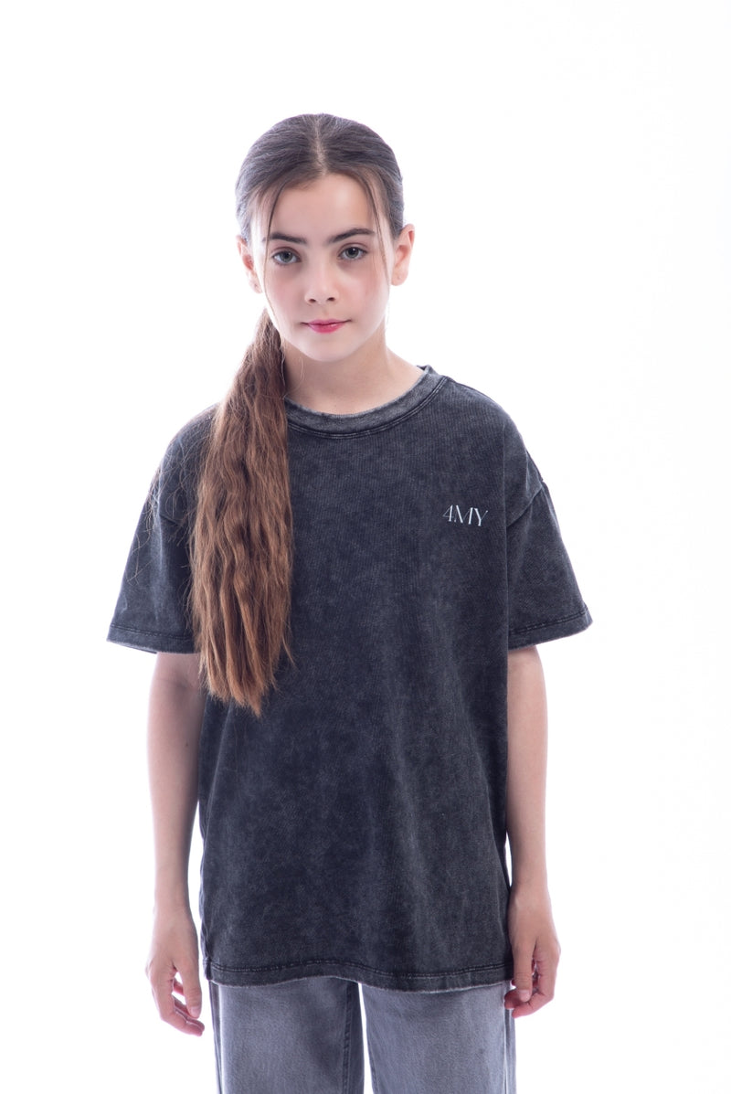 Fearless and Focused T-Shirt – Kids Edition – Washed Black - Oversized