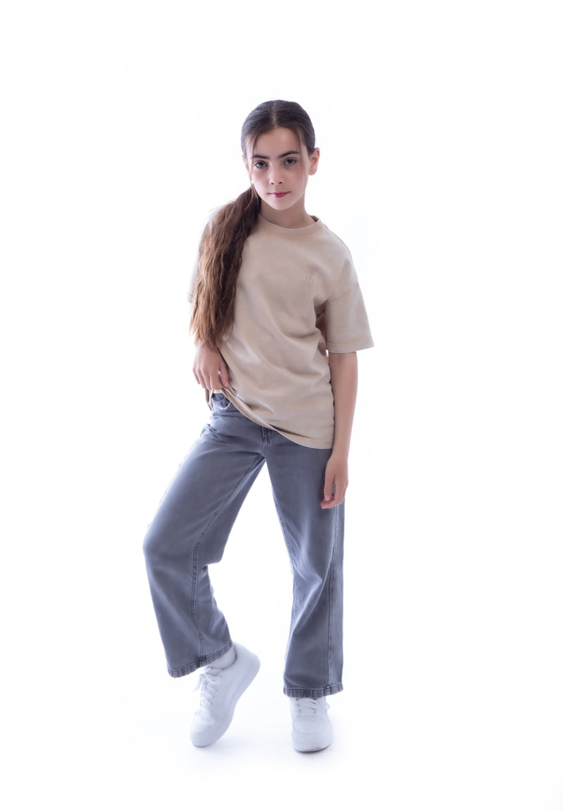 Fearless and Focused T-Shirt – Kids Edition – Light Brown - Oversized