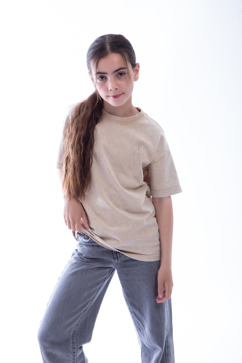 Fearless and Focused T-Shirt – Kids Edition – Light Brown - Oversized