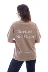 Earned Not Given T-Shirt – Legacy Edition – Stone Brown - Oversized