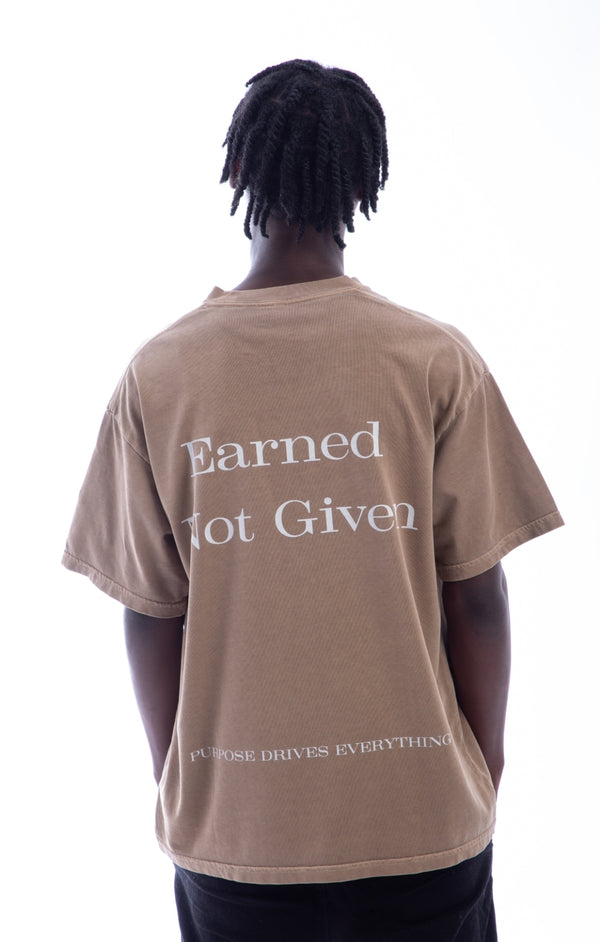 Earned Not Given T-Shirt – Legacy Edition – Stone Brown - Oversized
